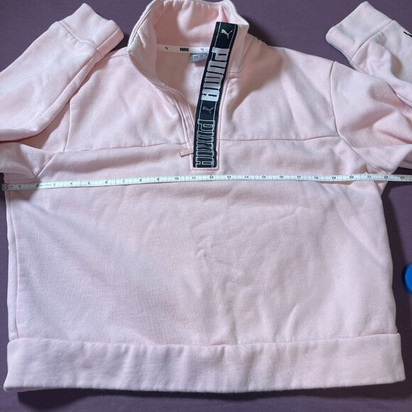 Puma Pathfinder 1/2 Zip pullover sweatshirt in light pink - size medium - Picture 6 of 12